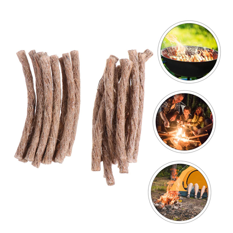 Fire Starting Kit - 12/24 Stuks Survival Lont Hennep Koord